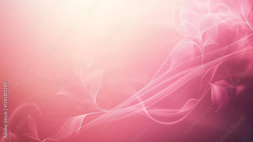 Abstract Pink Floral Design With Delicate Lines Abstract Pink Floral Design With Delicate Lines