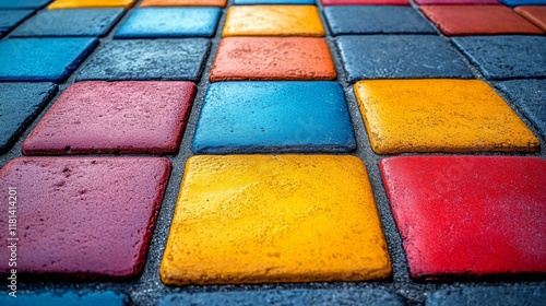 Colorful tiles arranged in a grid pattern displaying various textures and hues