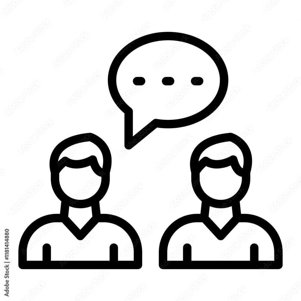 Conversation Vector Line Icon Design Conversation Vector Line Icon Design