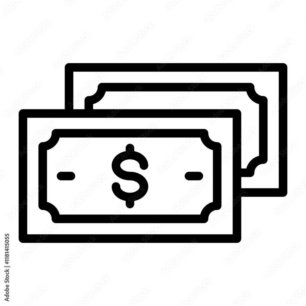Money Vector Line Icon Design Money Vector Line Icon Design