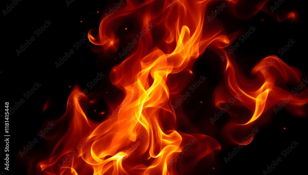 Fototapeta premium Dynamic and Captivating Flames Dancing Against a Dark Background