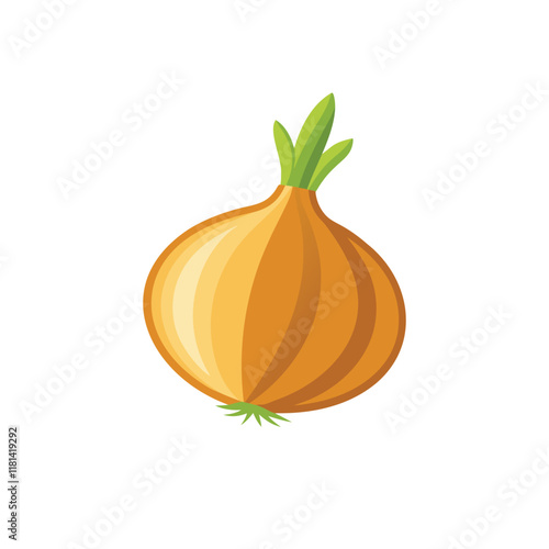  Onion isolated flat vector illustration on white background