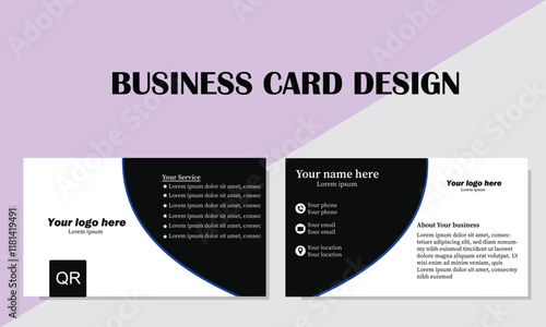 modern scour business card design, black and white 