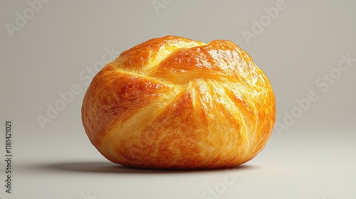 Wallpaper Mural Golden-Brown Crusty Bread: A Delightful Bakery Treat. This image showcases a freshly baked bread with a perfectly golden crust, promising a delightful taste and texture. Torontodigital.ca