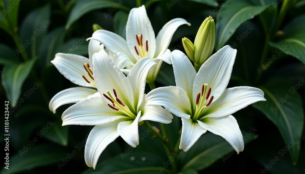 Fototapeta premium White Lilies in Bloom