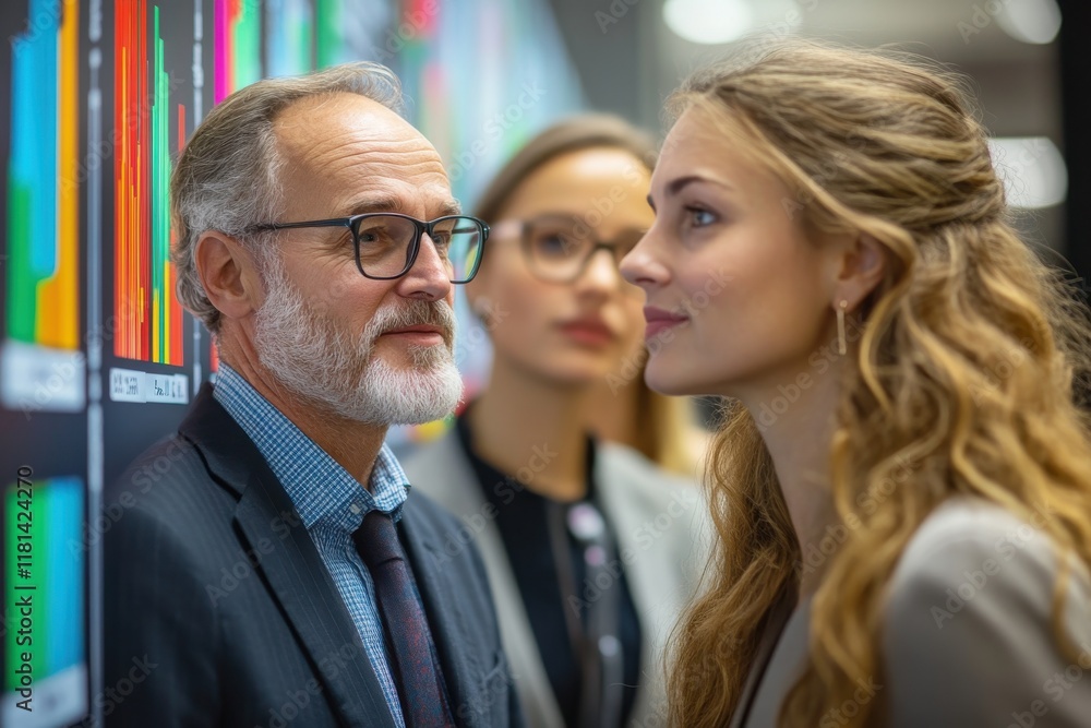 Fototapeta premium Business professionals engaged in a productive meeting, discussing the companies future strategy and growth. motivational business speaker addressing an audience at a conference, inspiring leadership