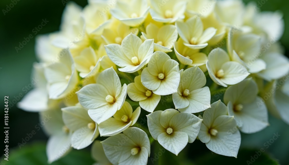 Cream Hydrangea Flower Bloom Closeup Cream Hydrangea Flower Bloom Closeup