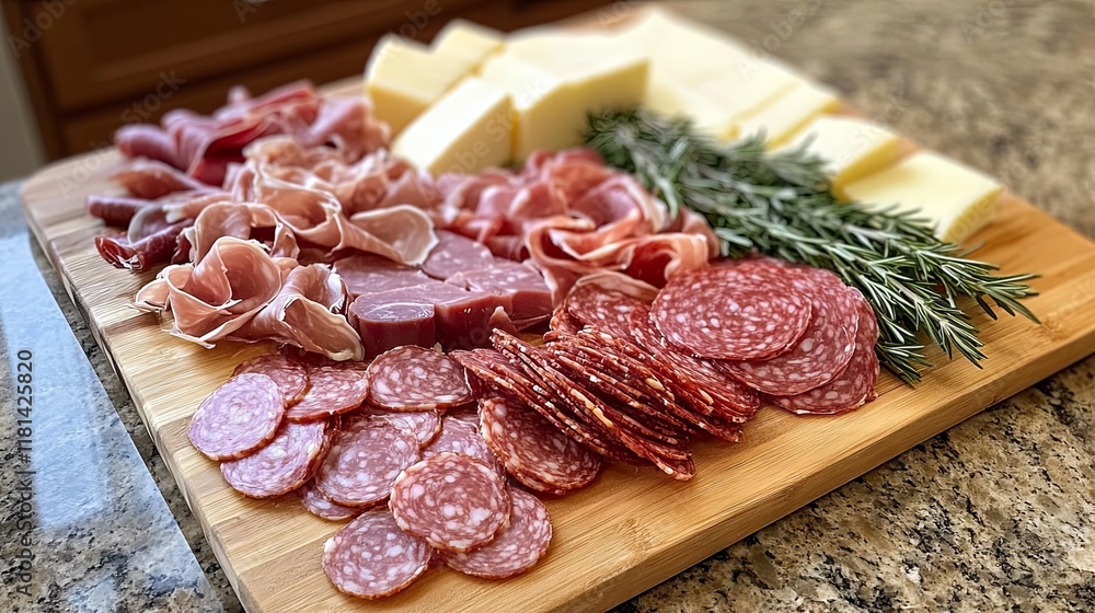 Gourmet Charcuterie Board with Assorted Meats and Cheeses Gourmet Charcuterie Board with Assorted Meats and Cheeses