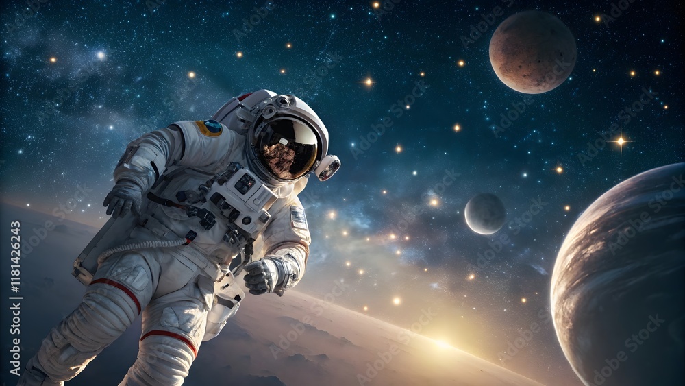 Fototapeta premium spaceship and space