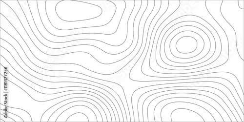 Abstract white contour wave lines topographic background, lines map seamless pattern, modern wallpaper texture and realistic design used for banner and posters, mountain relief geographic pattern.