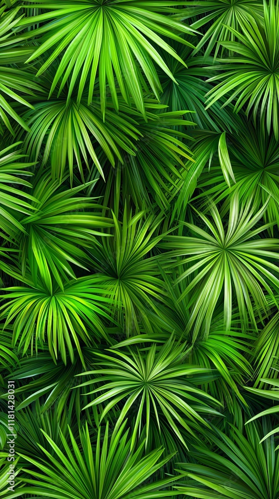 Vibrant Tropical Palm Leaves Pattern Background Vibrant Tropical Palm Leaves Pattern Background