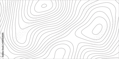 Abstract white contour wave lines topographic background, lines map seamless pattern, modern wallpaper texture and realistic design used for banner and posters, mountain relief geographic pattern.	