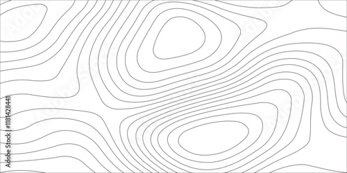 Abstract white contour wave lines topographic background, lines map seamless pattern, modern wallpaper texture and realistic design used for banner and posters, mountain relief geographic pattern.	