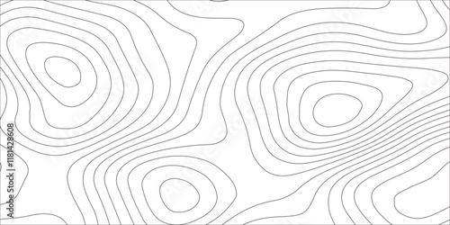 Abstract white contour wave lines topographic background, lines map seamless pattern, modern wallpaper texture and realistic design used for banner and posters, mountain relief geographic pattern.	