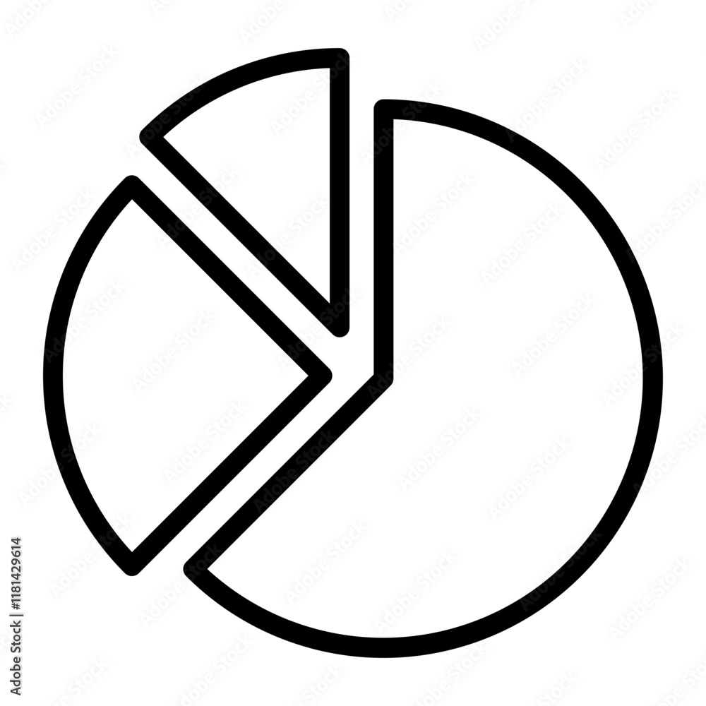 Pie Chart Vector Line Icon Design Pie Chart Vector Line Icon Design