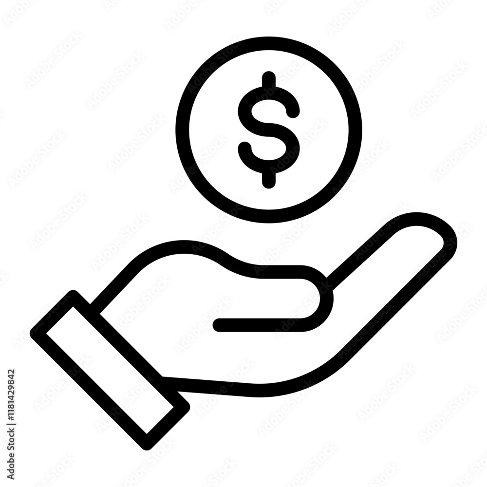 Lending Vector Line Icon Design Lending Vector Line Icon Design