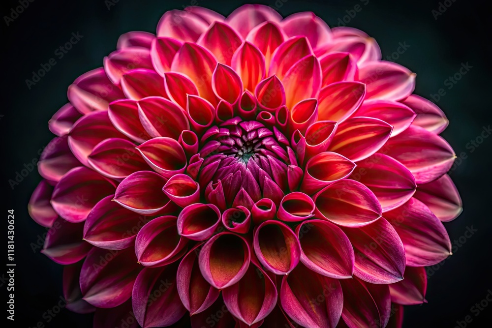 Crimson dahlia explodes in vibrant detail; macro photography captures its stunning petal texture. Crimson dahlia explodes in vibrant detail; macro photography captures its stunning petal texture.