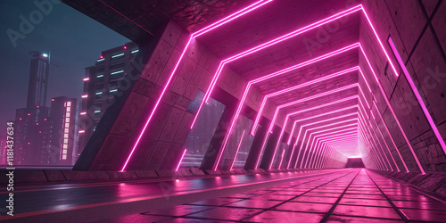 A Cutting-Edge 3D Rendered Abstract Technology Background Featuring Modern Elements