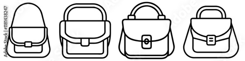 crossbody bags 01 icon, Accessories line art, Accessories vector - simple black line art icon of crossbody bags 01 perfect for logos, and Accessories-themed designs.