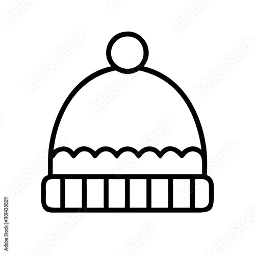 beanies icon, Accessories line art, Accessories vector - simple black line art icon of beanies perfect for logos, and Accessories-themed designs.