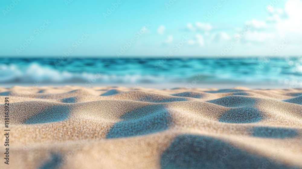 A serene beach scene depicting soft sand and gentle waves under a bright blue sky, evoking feelings of relaxation and tranquility. A serene beach scene depicting soft sand and gentle waves under a bright blue sky, evoking feelings of relaxation and tranquility.