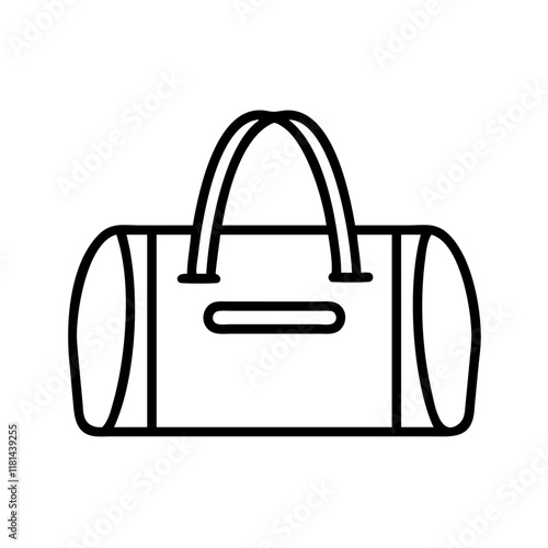 duffel bags icon, Accessories line art, Accessories vector - simple black line art icon of duffel bags perfect for logos, and Accessories-themed designs.