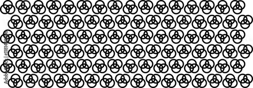 Abstract Geometric pattern, Out lines, circles, Illustration, vector, alternating overlapping, orderly arrangement background, black and white, banner, website, template, dark.