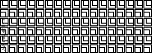 Abstract Geometric pattern, Out lines, Square, Illustration, vector, alternating overlapping, orderly arrangement background, black and white, banner, website, template, dark.