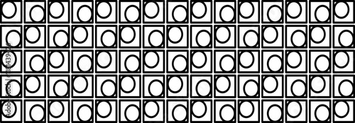 Abstract Geometric pattern, Out lines, Square, Illustration, vector, alternating overlapping, orderly arrangement background, black and white, banner, website, template, dark.