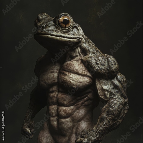 Muscular Frog-Human Hybrid with Intense Stare
 photo