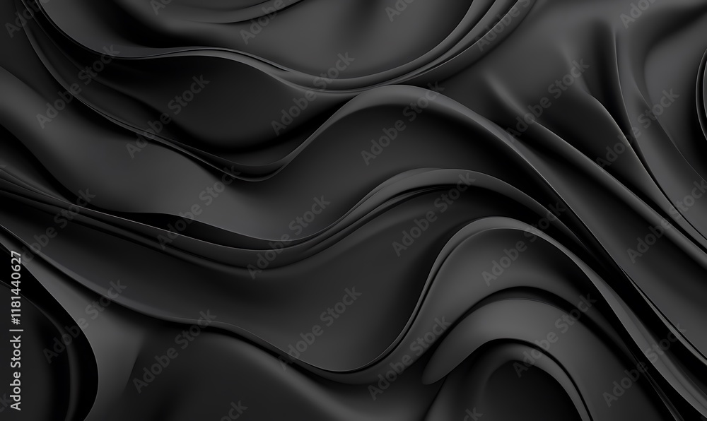Fototapeta premium Black abstract background with black abstract waves