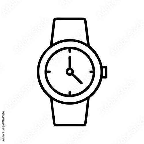 watches icon, Accessories line art, Accessories vector - simple black line art icon of watches perfect for logos, and Accessories-themed designs.