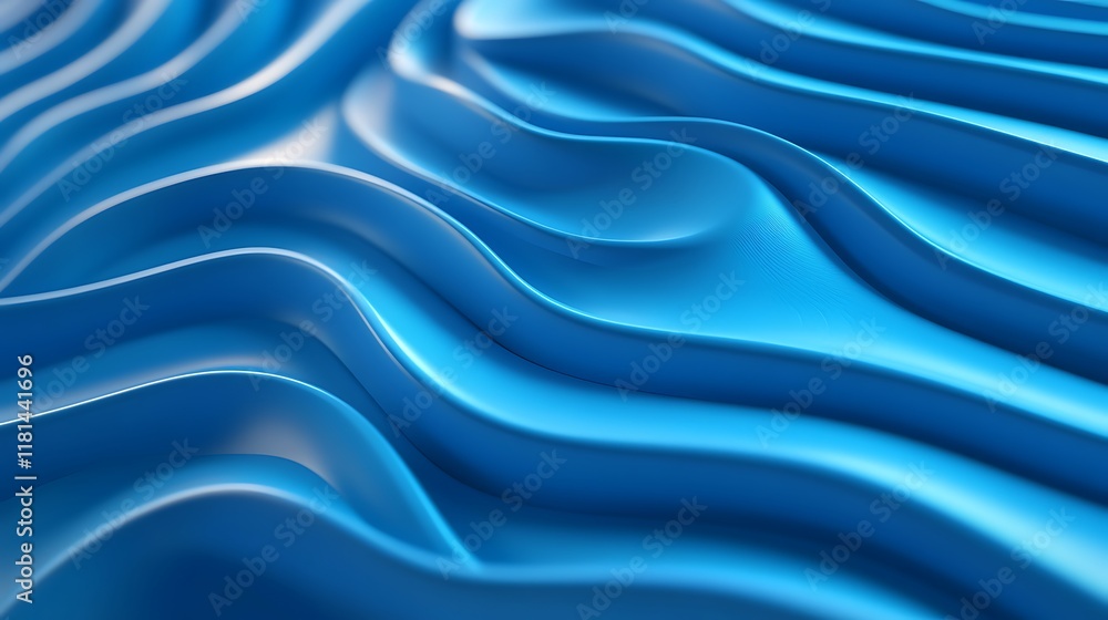 Fototapeta premium Blue abstract background with wavy lines
