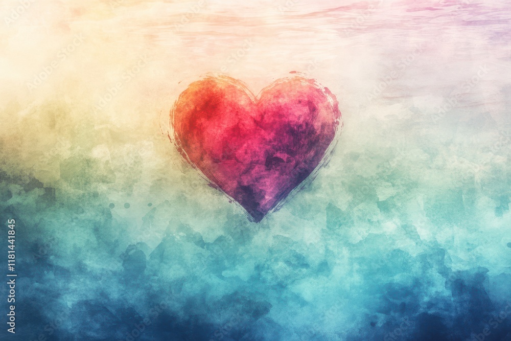 Watercolor Heart Abstract Artistic Design Watercolor Heart Abstract Artistic Design