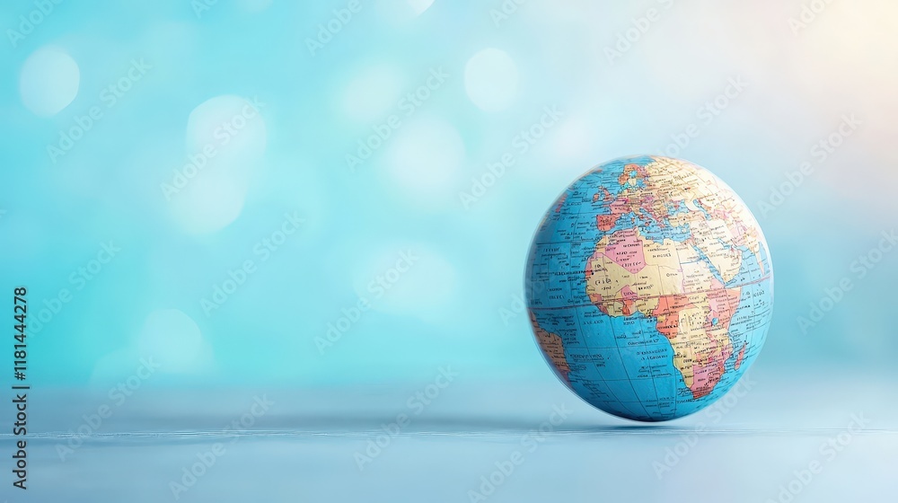 3D globe overlaid with educational quotes and cultural motifs 3D globe overlaid with educational quotes and cultural motifs