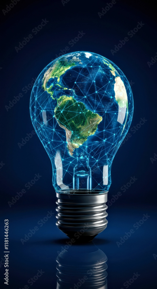 Innovative Globe Light Bulb Depicting Global Connectivity and Energy Concepts Innovative Globe Light Bulb Depicting Global Connectivity and Energy Concepts