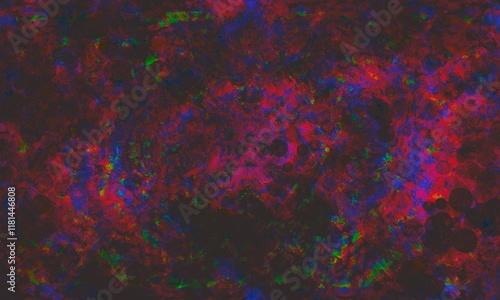 Mysterious background with red light, accented by green and blue – This image represents fear, darkness, and dark fantasy.