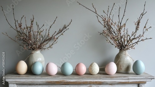 Creative felt ball garland decorates a wooden wall for festive occasions and ...