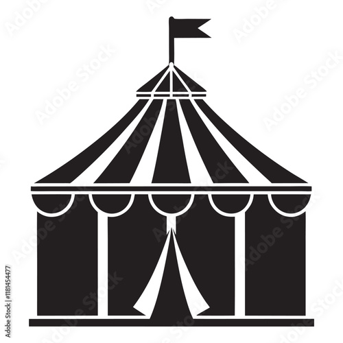 Print
simple black icon and white circus tent vector silhouette illustration isolated on a white background
