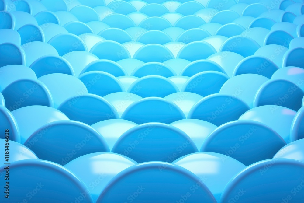 Fototapeta premium Blue rounded scallop rows
