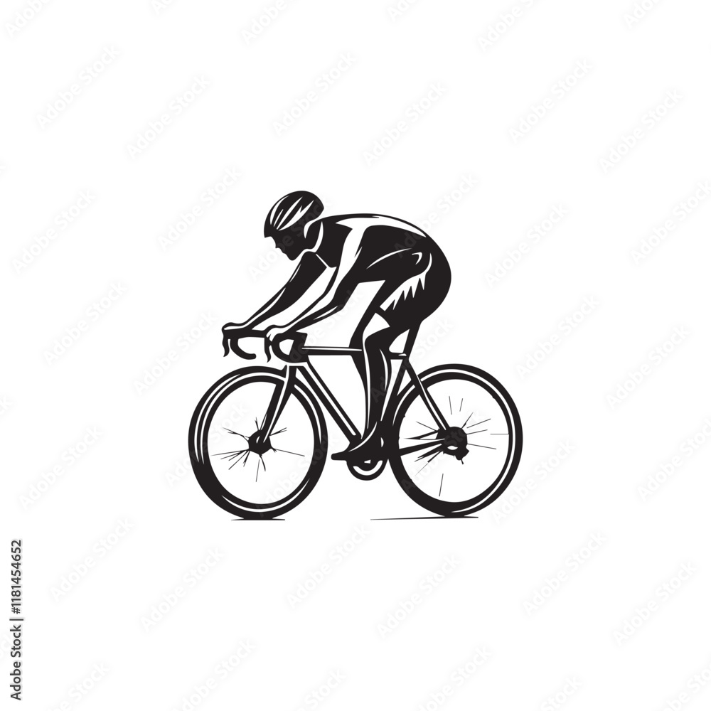 Naklejka premium silhouette of a person riding a bicycle