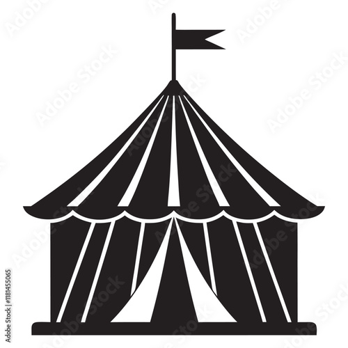 Print
simple black icon and white circus tent vector silhouette illustration isolated on a white background
