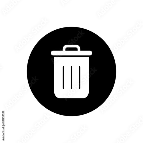 Vector icon of a trash can, flat design trash can symbol.