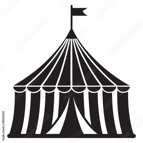 Print
simple black icon and white circus tent vector silhouette illustration isolated on a white background
