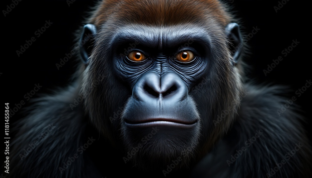 Majestic Gorilla Portrait: A Close-Up Encounter with Nature's Gentle Giant Majestic Gorilla Portrait: A Close-Up Encounter with Nature's Gentle Giant