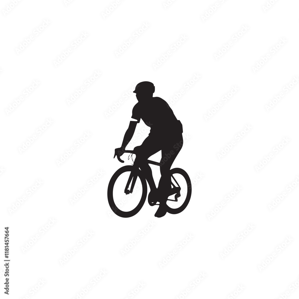 Obraz premium silhouette of a person riding a bicycle