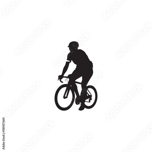 silhouette of a person riding a bicycle