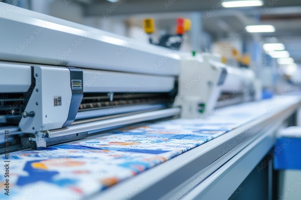 Fabric Cutting Machine in Textile Production Facility Fabric Cutting Machine in Textile Production Facility