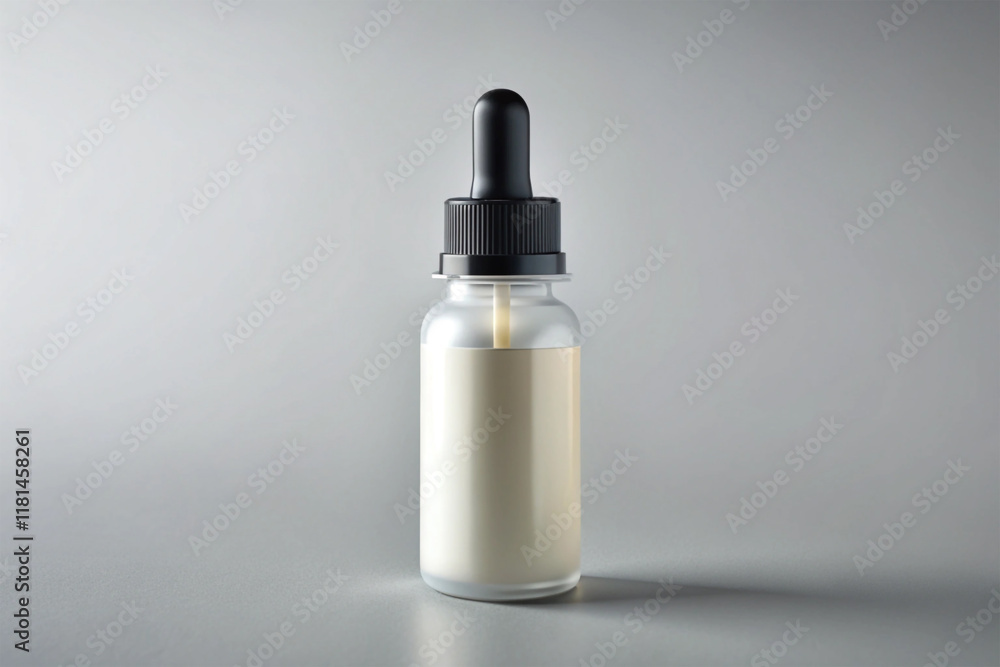 Blank Glass Dropper bottle with a white label, perfect for product mockups and branding presentations on isolated Background Blank Glass Dropper bottle with a white label, perfect for product mockups and branding presentations on isolated Background