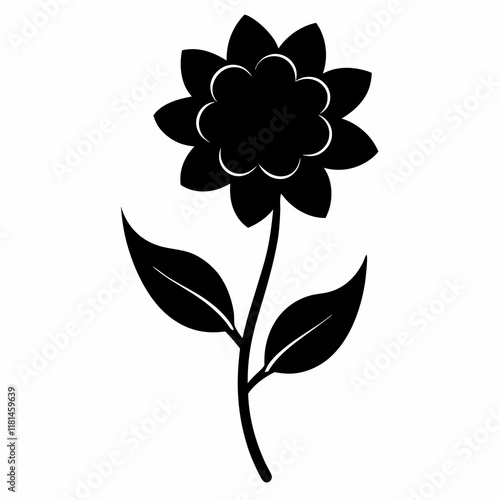 Flower Reverie black silhouette vector